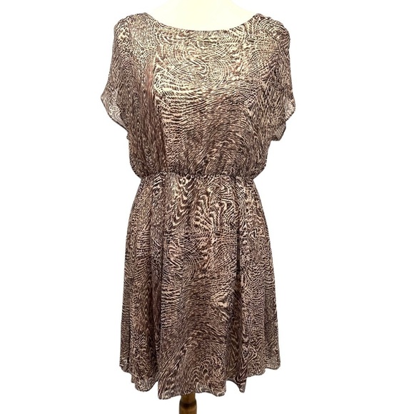 Alice + Olivia Kemper Silk Animal Print Open Strappy Back Mini Dress Women Large - Picture 5 of 14